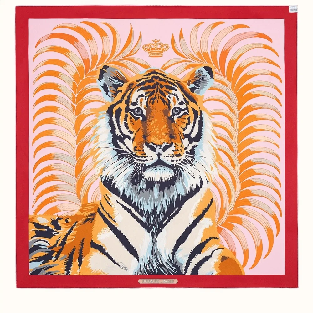 Hermes Tigre Royal double face scarf 90